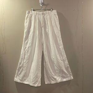 Free People White Wide Leg Pants
